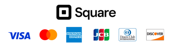 Square VISA / mastercard / AMERICAN EXPRESS / JCB / Diners Club / DISCOVER