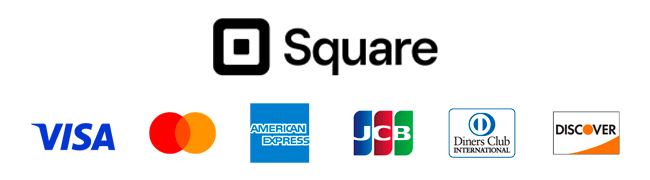 Square VISA / mastercard / AMERICAN EXPRESS / JCB / Diners Club / DISCOVER